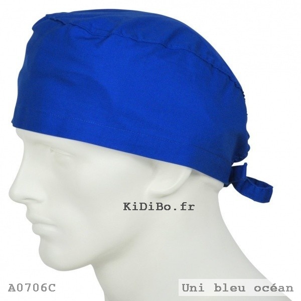 Calot chirurgical lavable Uni bleu océan de chez KiDiBo